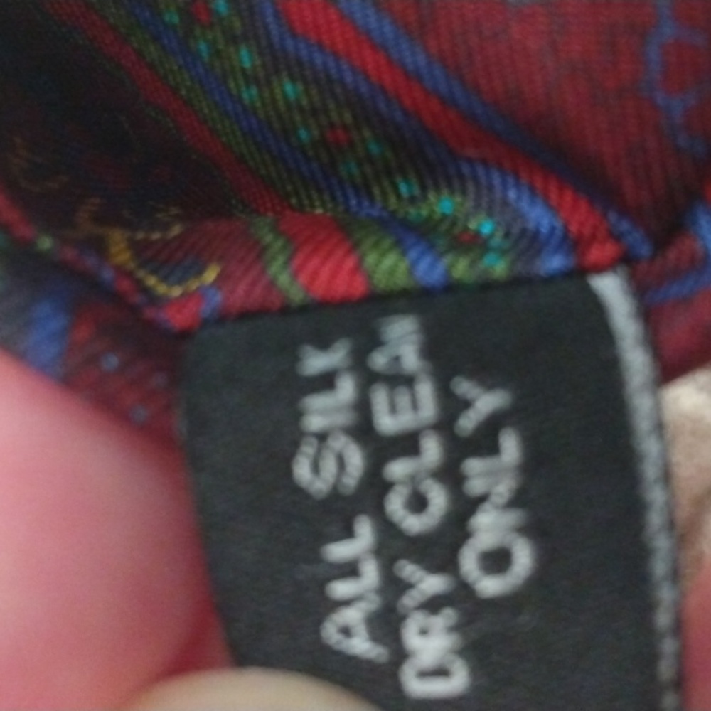 Paul Stuart Silk Tie (Burgundy/Green/Blue) - Made in England - Picture 8 of 11